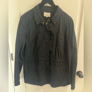 Caslon Midnight Black Zip-Up Jacket